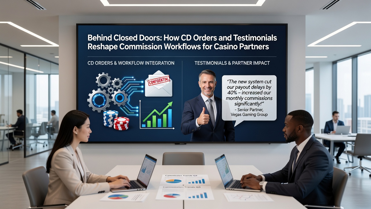 Workflow diagram illustrating testimonial verification linked to CD order processing for affiliate commissions