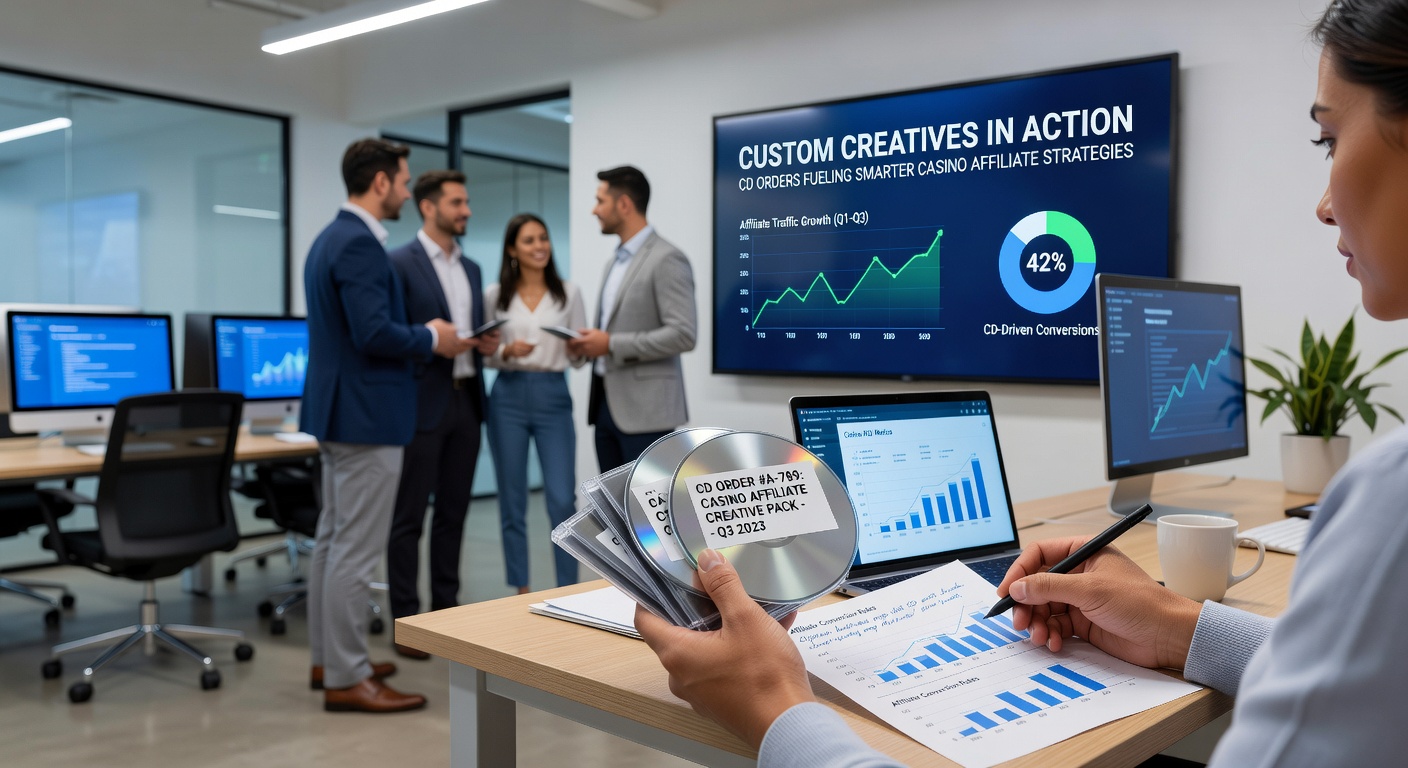 Graph illustrating CD order growth curves linked to custom creative deployments across multiple casino affiliate campaigns