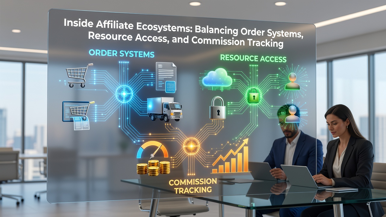 Commission tracking interface displaying earnings breakdown and resource usage metrics