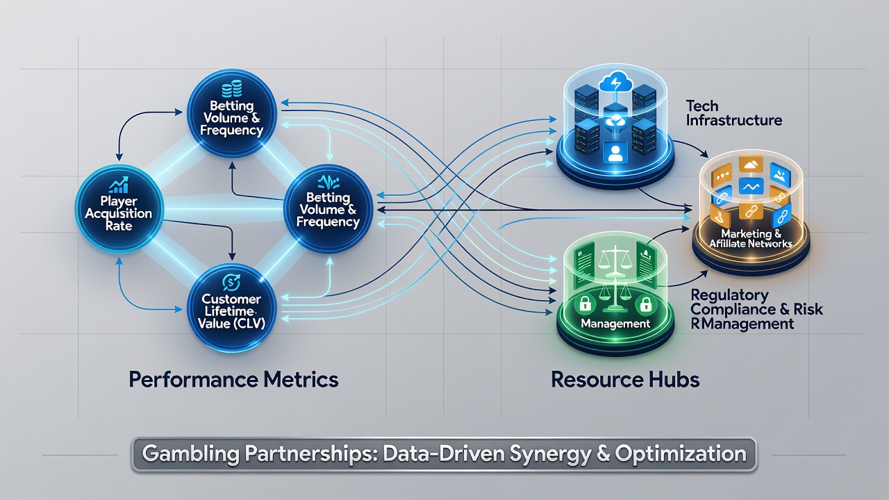 Detailed diagram illustrating data pathways between performance metrics dashboards and centralized resource hubs used by gambling affiliates