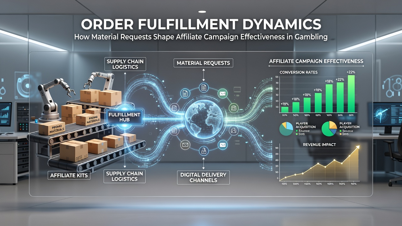 Affiliate campaign dashboard displaying fulfillment status alongside performance metrics and request queues