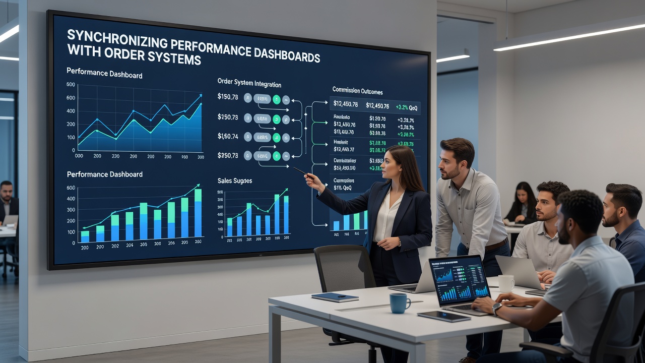 Order management console illustrating automated data exchange with affiliate performance tracking